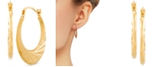 Macy's Small Textured Hoop Earrings in 14k Gold